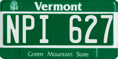 VT license plate NPI627