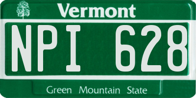 VT license plate NPI628