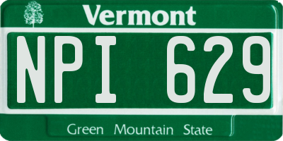 VT license plate NPI629