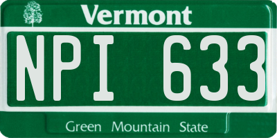 VT license plate NPI633