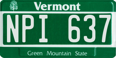 VT license plate NPI637
