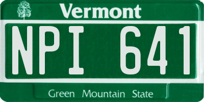 VT license plate NPI641