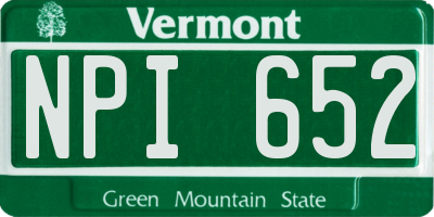 VT license plate NPI652