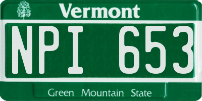 VT license plate NPI653