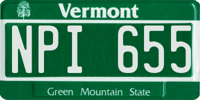 VT license plate NPI655
