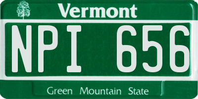 VT license plate NPI656