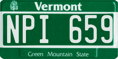 VT license plate NPI659