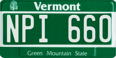 VT license plate NPI660