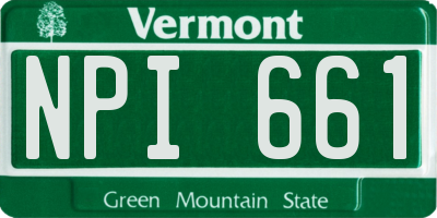 VT license plate NPI661