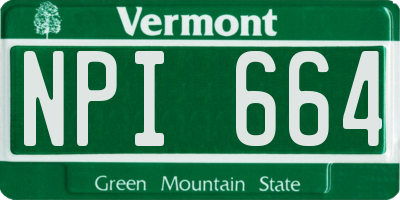 VT license plate NPI664