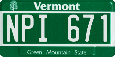 VT license plate NPI671
