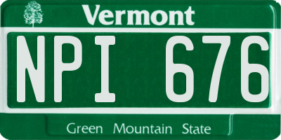 VT license plate NPI676