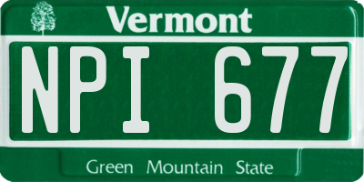 VT license plate NPI677