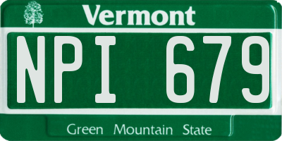 VT license plate NPI679