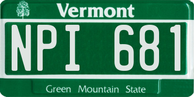 VT license plate NPI681