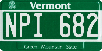 VT license plate NPI682