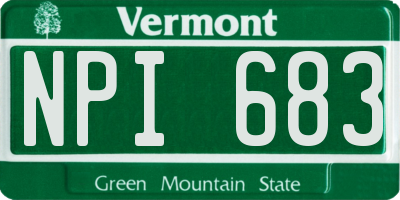 VT license plate NPI683