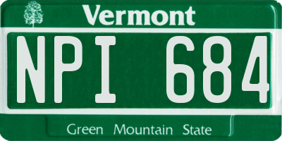VT license plate NPI684