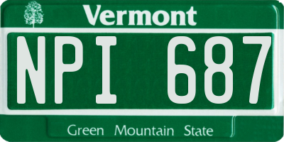VT license plate NPI687