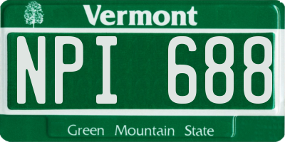 VT license plate NPI688