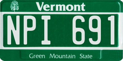VT license plate NPI691