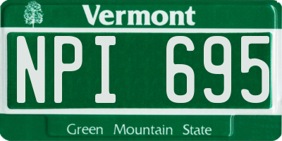 VT license plate NPI695