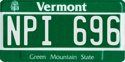 VT license plate NPI696