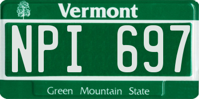 VT license plate NPI697