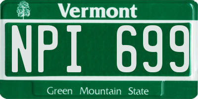VT license plate NPI699