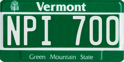 VT license plate NPI700