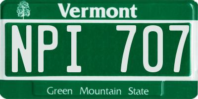 VT license plate NPI707