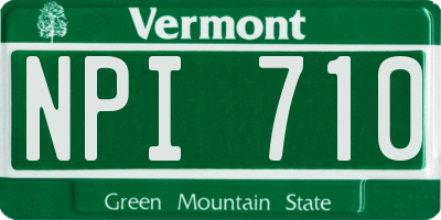 VT license plate NPI710