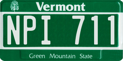 VT license plate NPI711