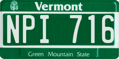 VT license plate NPI716