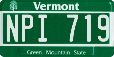 VT license plate NPI719