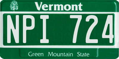 VT license plate NPI724