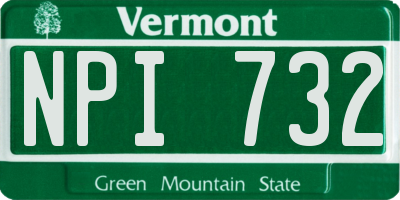 VT license plate NPI732