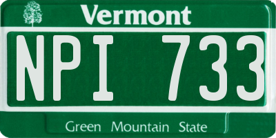 VT license plate NPI733