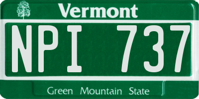VT license plate NPI737