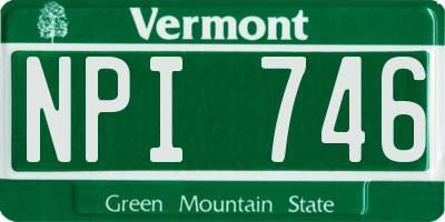 VT license plate NPI746
