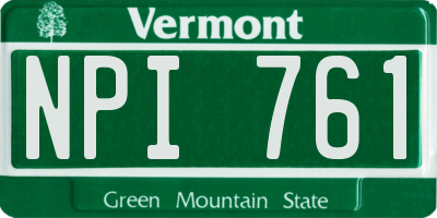 VT license plate NPI761