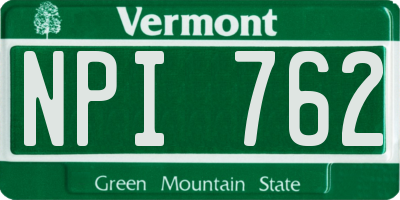 VT license plate NPI762