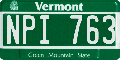 VT license plate NPI763