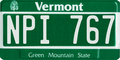 VT license plate NPI767