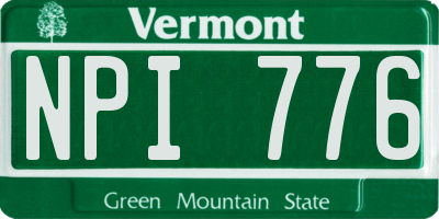 VT license plate NPI776