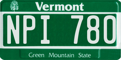 VT license plate NPI780