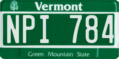 VT license plate NPI784