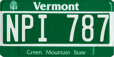 VT license plate NPI787