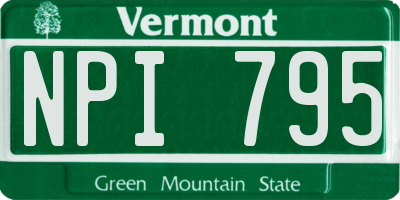 VT license plate NPI795