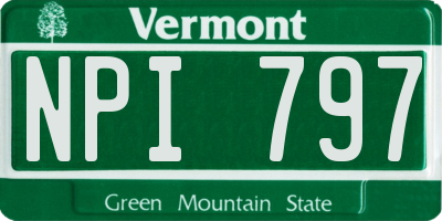 VT license plate NPI797